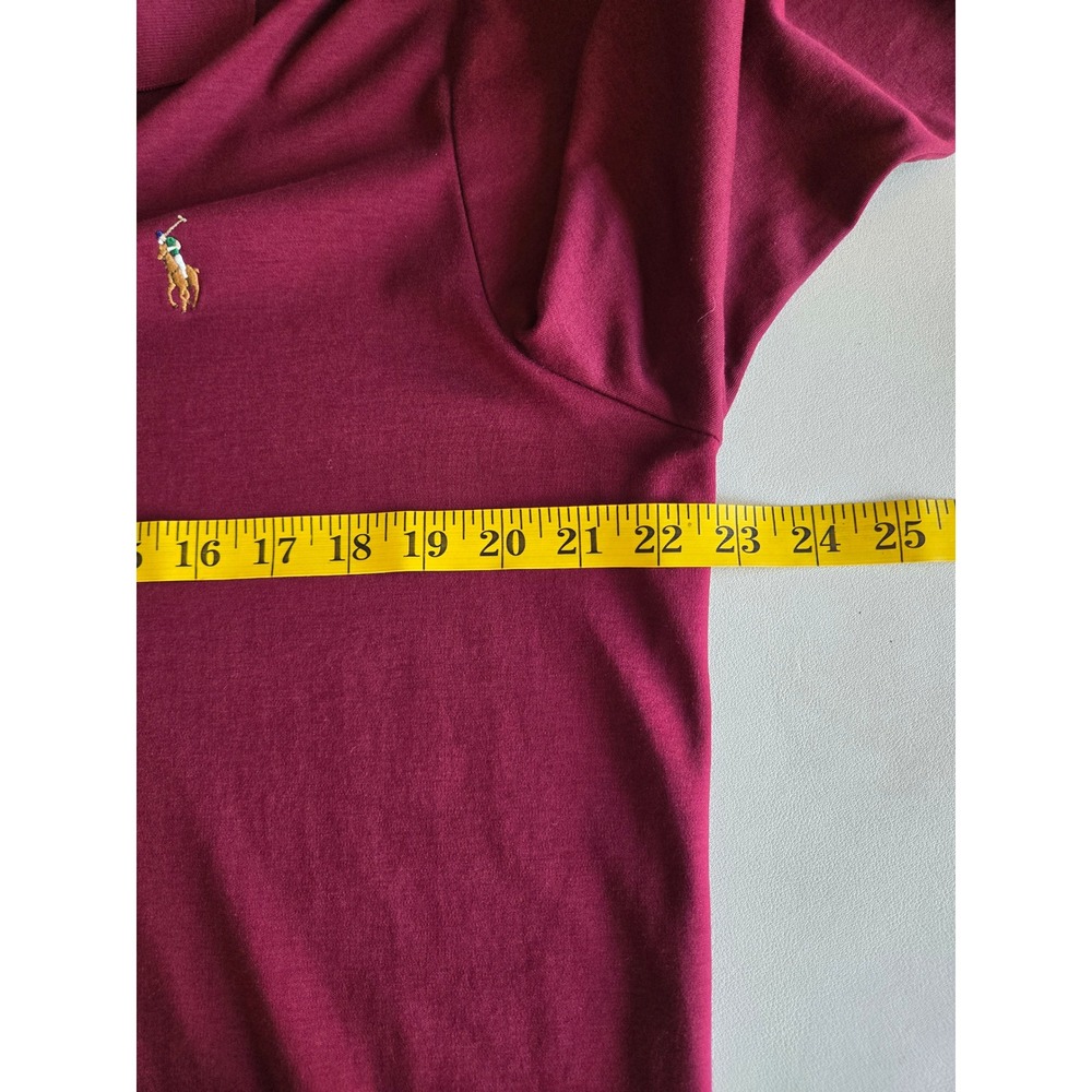 Polo Ralph Lauren Burgundy Pima Cotton Long Sleeve Polo L Preppy Classic Minimal - Picture 9 of 12